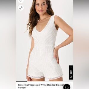 Lulus white beaded romper